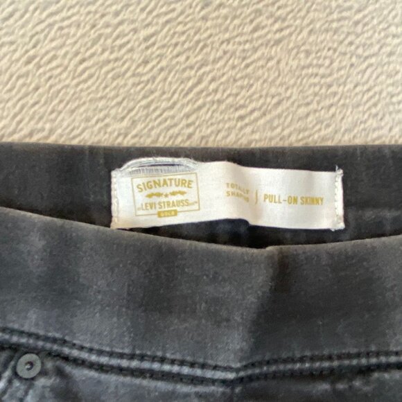 Signature by Levi Women's Jeans Size 8L 29x32 Black Stretch Denim Pull-On Skinny - Picture 6 of 12